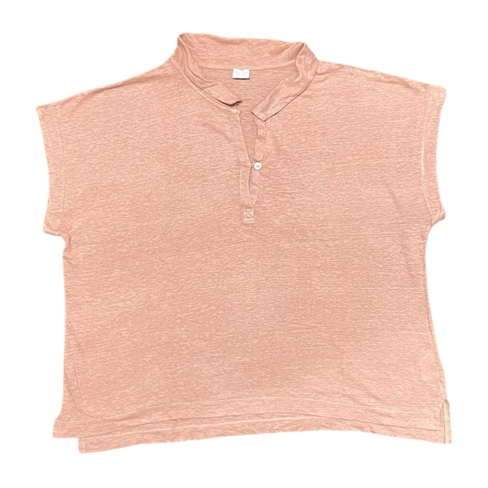 Poetry Blush Linen Lightweight Oversized Tshirt Polo Size 12‎ Bohemian Summer